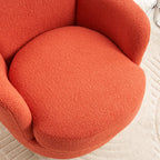 Teddy Swivel Barrel Chair, Accent Chairs with Gold Stainless Steel Base