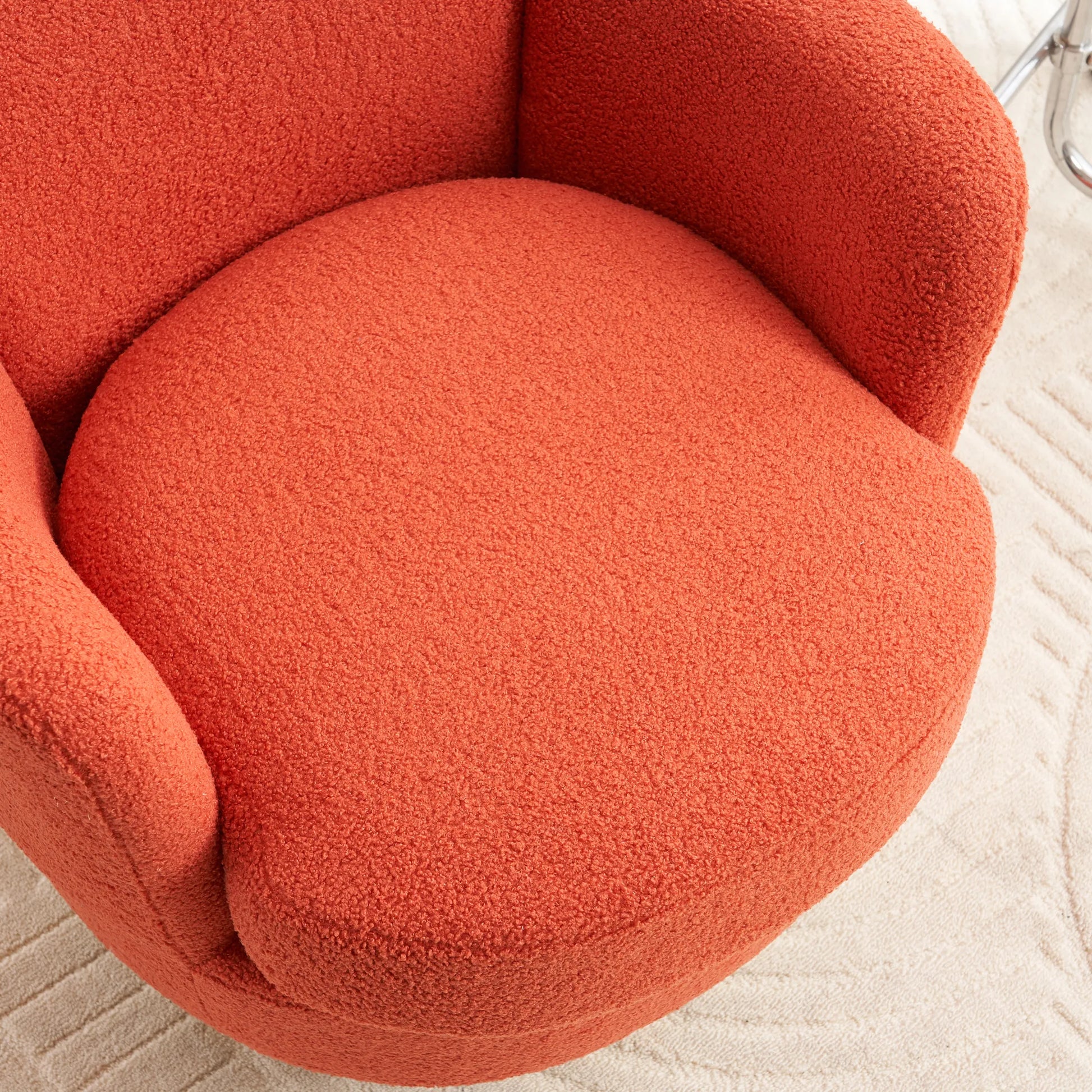 Teddy Swivel Barrel Chair, Accent Chairs with Gold Stainless Steel Base