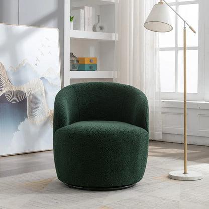 Teddy Fabric Upholstered Barrel Modern Swivel Accent Chair