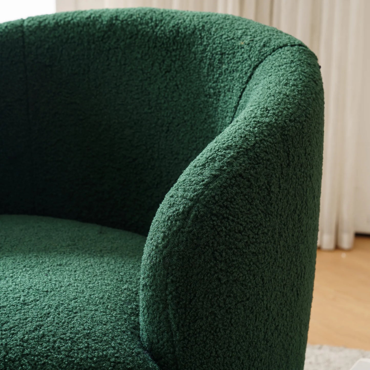 Teddy Fabric Upholstered Barrel Modern Swivel Accent Chair