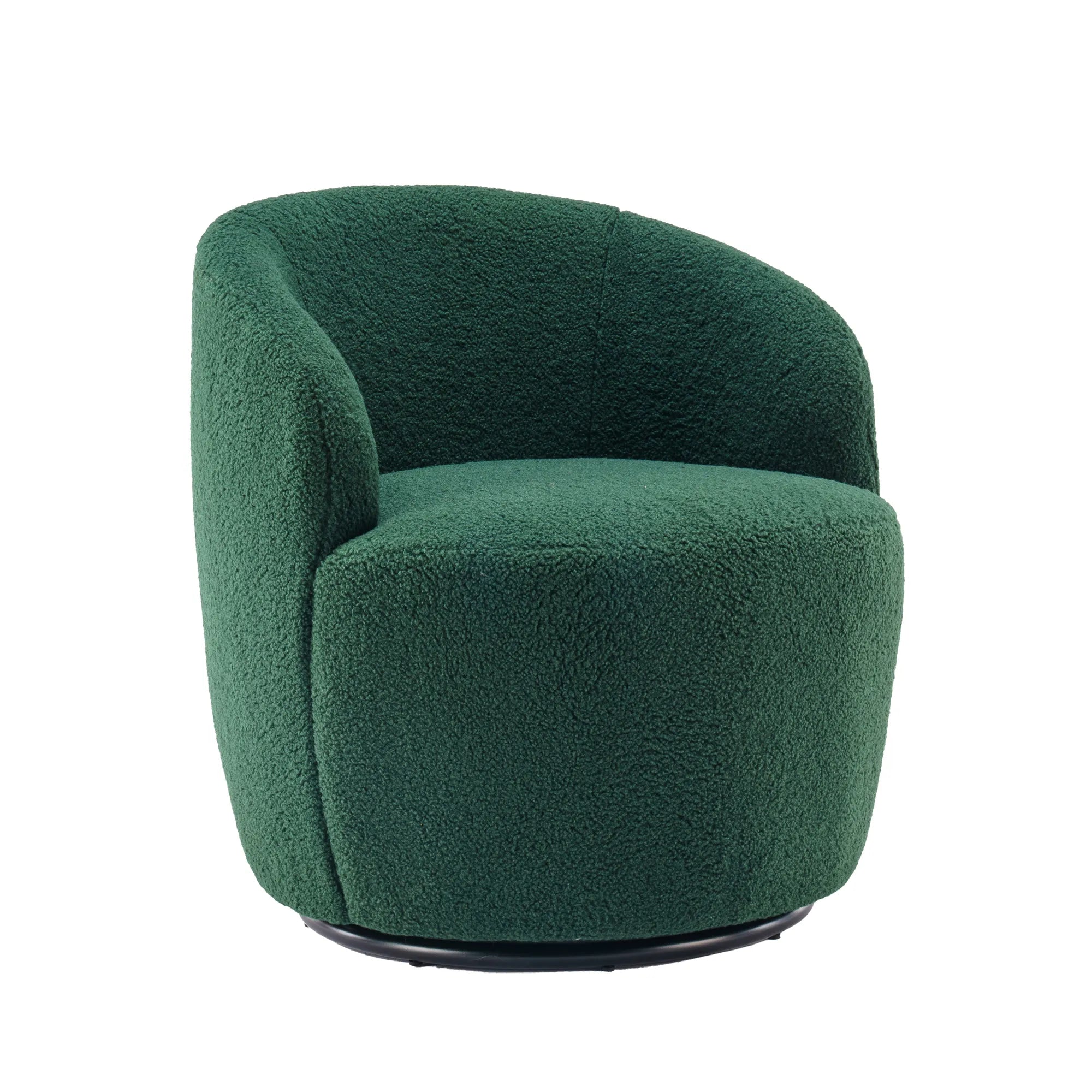 Teddy Fabric Upholstered Barrel Modern Swivel Accent Chair