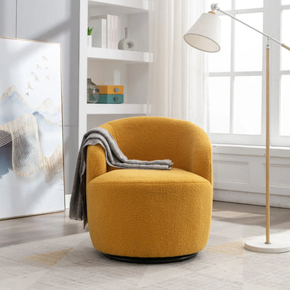 Teddy Fabric Upholstered Barrel Modern Swivel Accent Chair