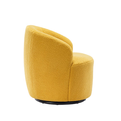 Teddy Fabric Upholstered Barrel Modern Swivel Accent Chair