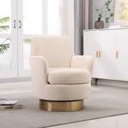 Teddy Swivel Barrel Chair, Accent Chairs with Gold Stainless Steel Base