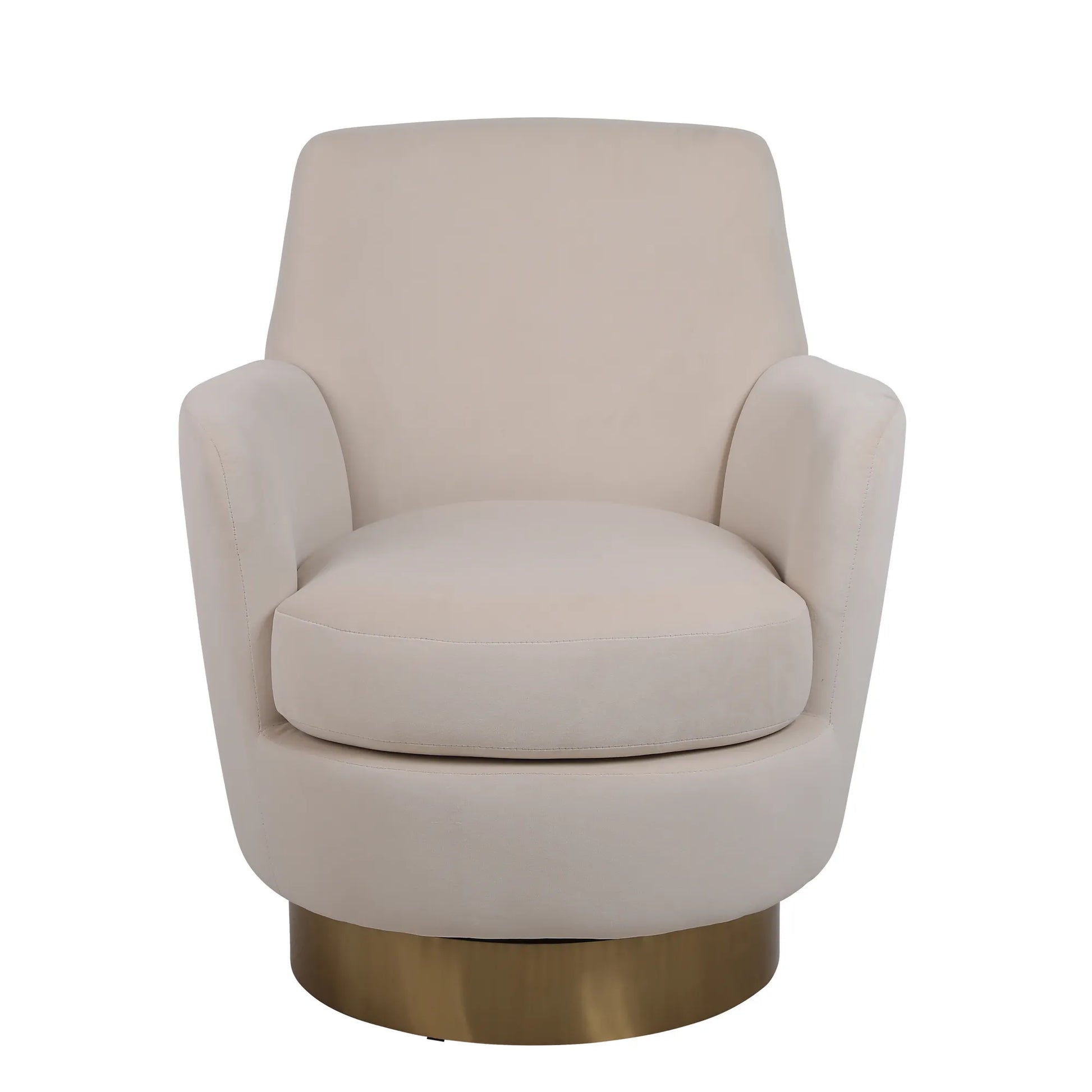 Teddy Swivel Barrel Chair, Accent Chairs with Gold Stainless Steel Base