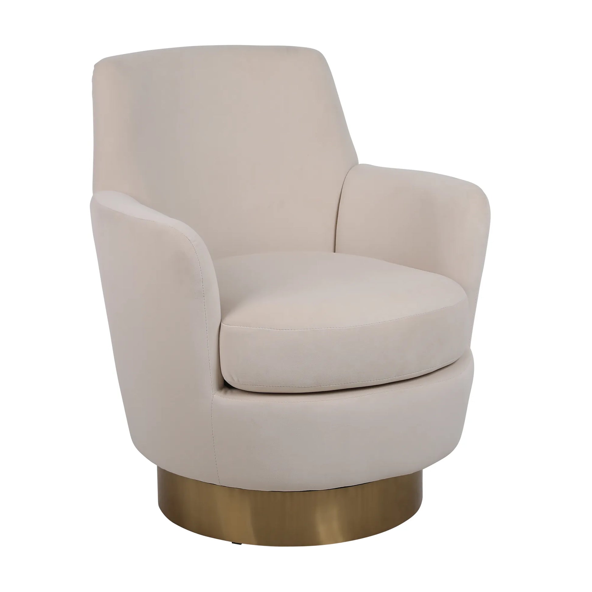 Teddy Swivel Barrel Chair, Accent Chairs with Gold Stainless Steel Base