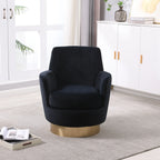 Teddy Swivel Barrel Chair, Accent Chairs with Gold Stainless Steel Base