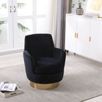 Teddy Swivel Barrel Chair, Accent Chairs with Gold Stainless Steel Base