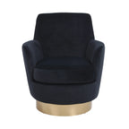 Teddy Swivel Barrel Chair, Accent Chairs with Gold Stainless Steel Base