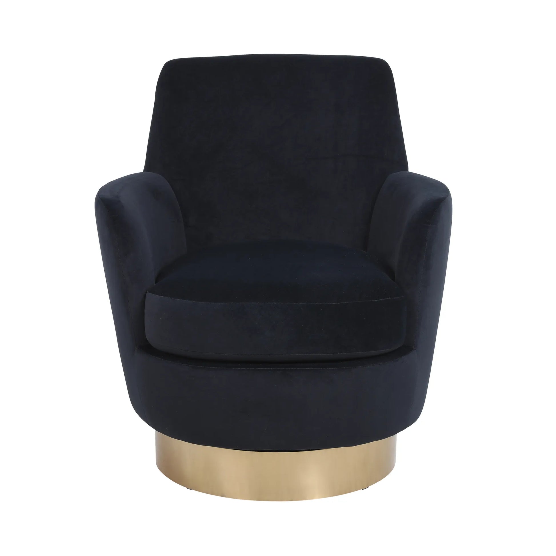 Teddy Swivel Barrel Chair, Accent Chairs with Gold Stainless Steel Base