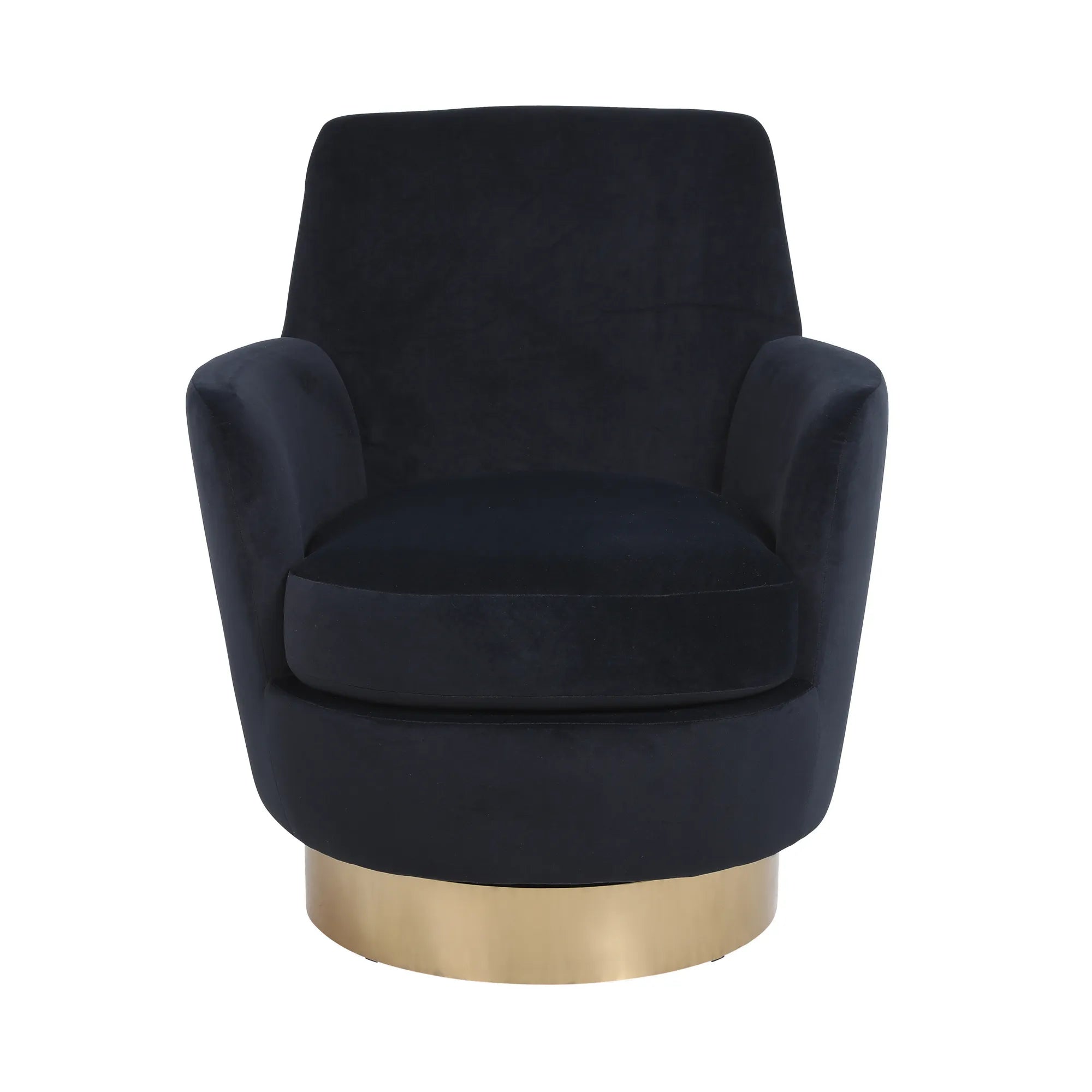 Teddy Swivel Barrel Chair, Accent Chairs with Gold Stainless Steel Base