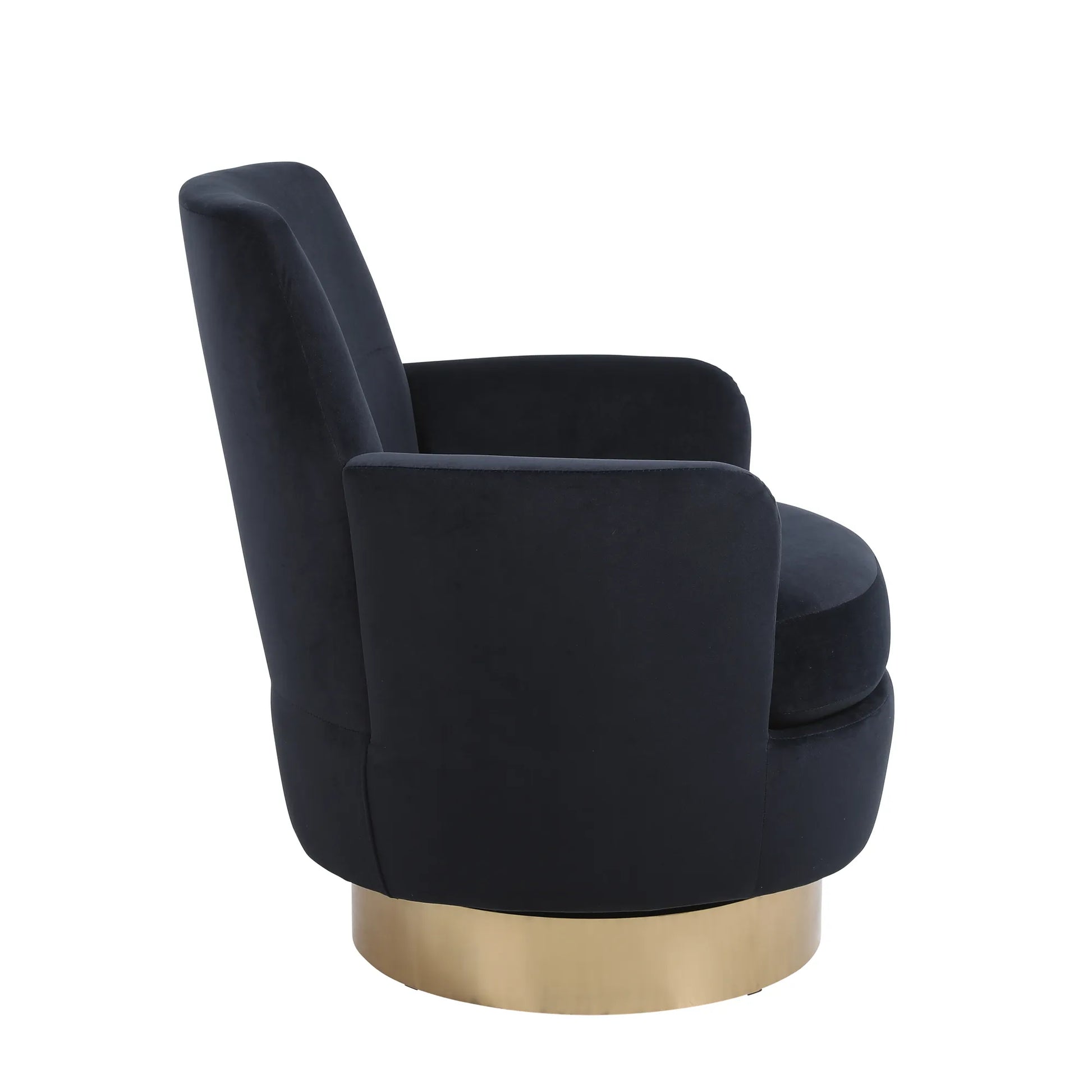 Teddy Swivel Barrel Chair, Accent Chairs with Gold Stainless Steel Base