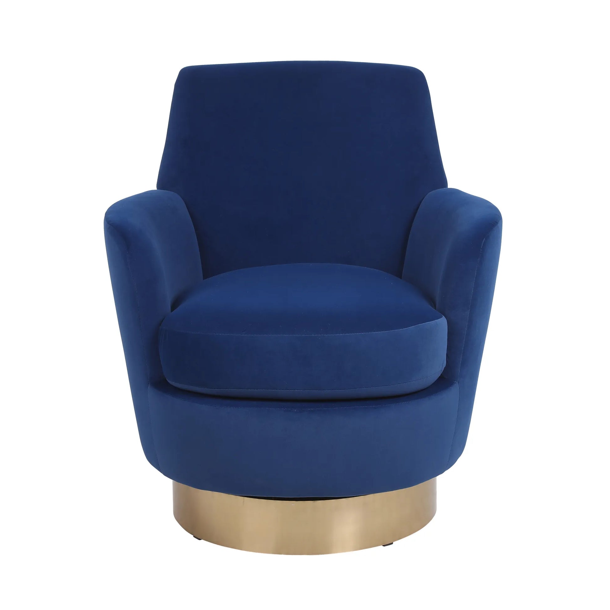 Teddy Swivel Barrel Chair, Accent Chairs with Gold Stainless Steel Base
