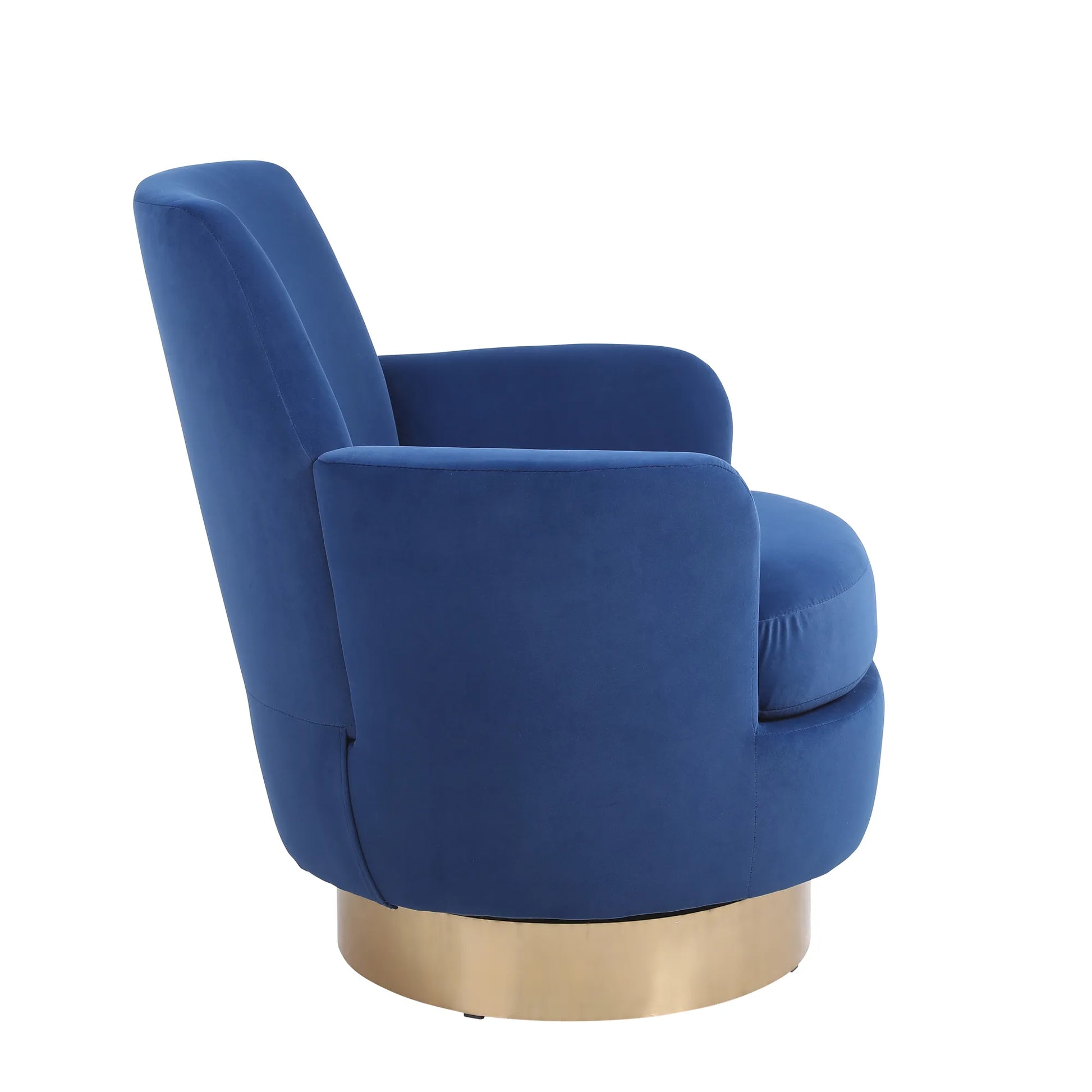 Teddy Swivel Barrel Chair, Accent Chairs with Gold Stainless Steel Base
