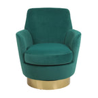 Teddy Swivel Barrel Chair, Accent Chairs with Gold Stainless Steel Base