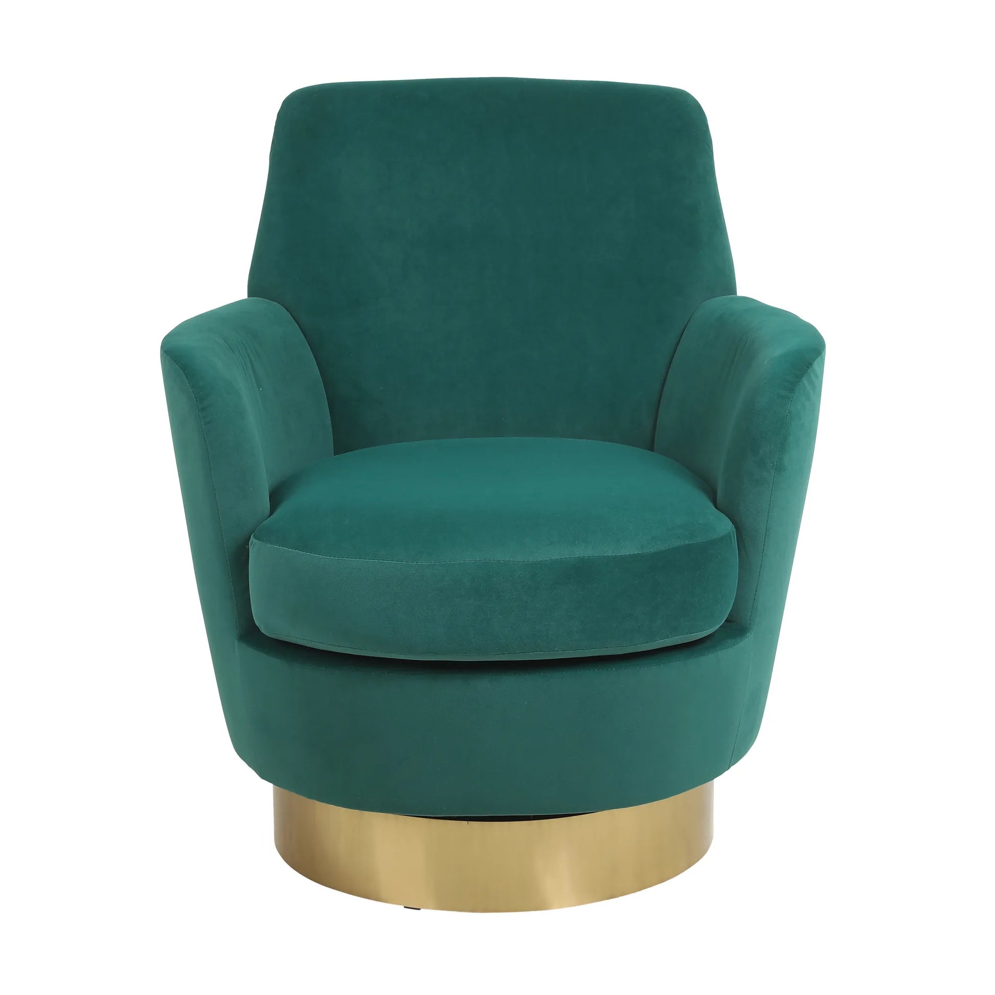 Teddy Swivel Barrel Chair, Accent Chairs with Gold Stainless Steel Base