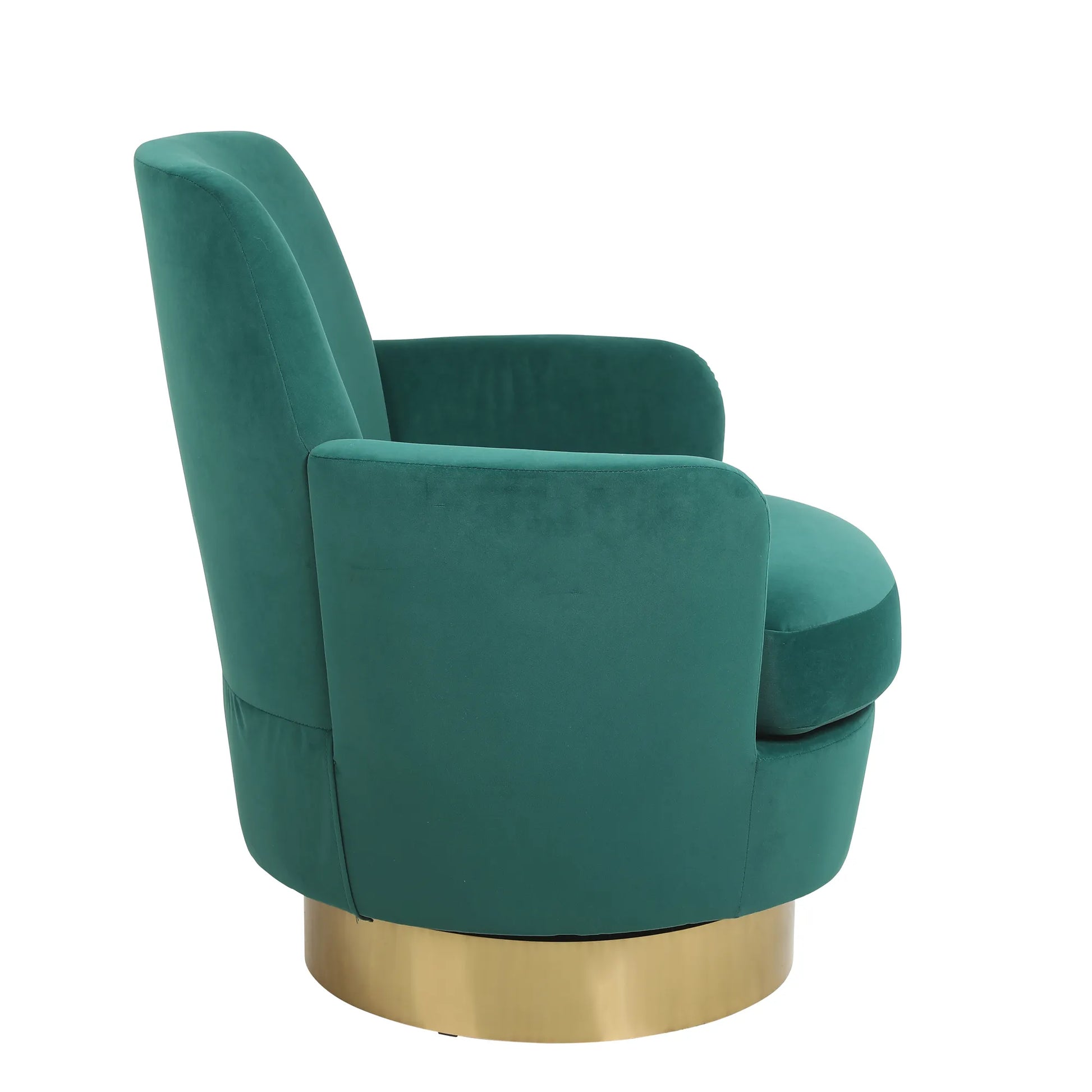 Teddy Swivel Barrel Chair, Accent Chairs with Gold Stainless Steel Base