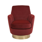 Teddy Swivel Barrel Chair, Accent Chairs with Gold Stainless Steel Base