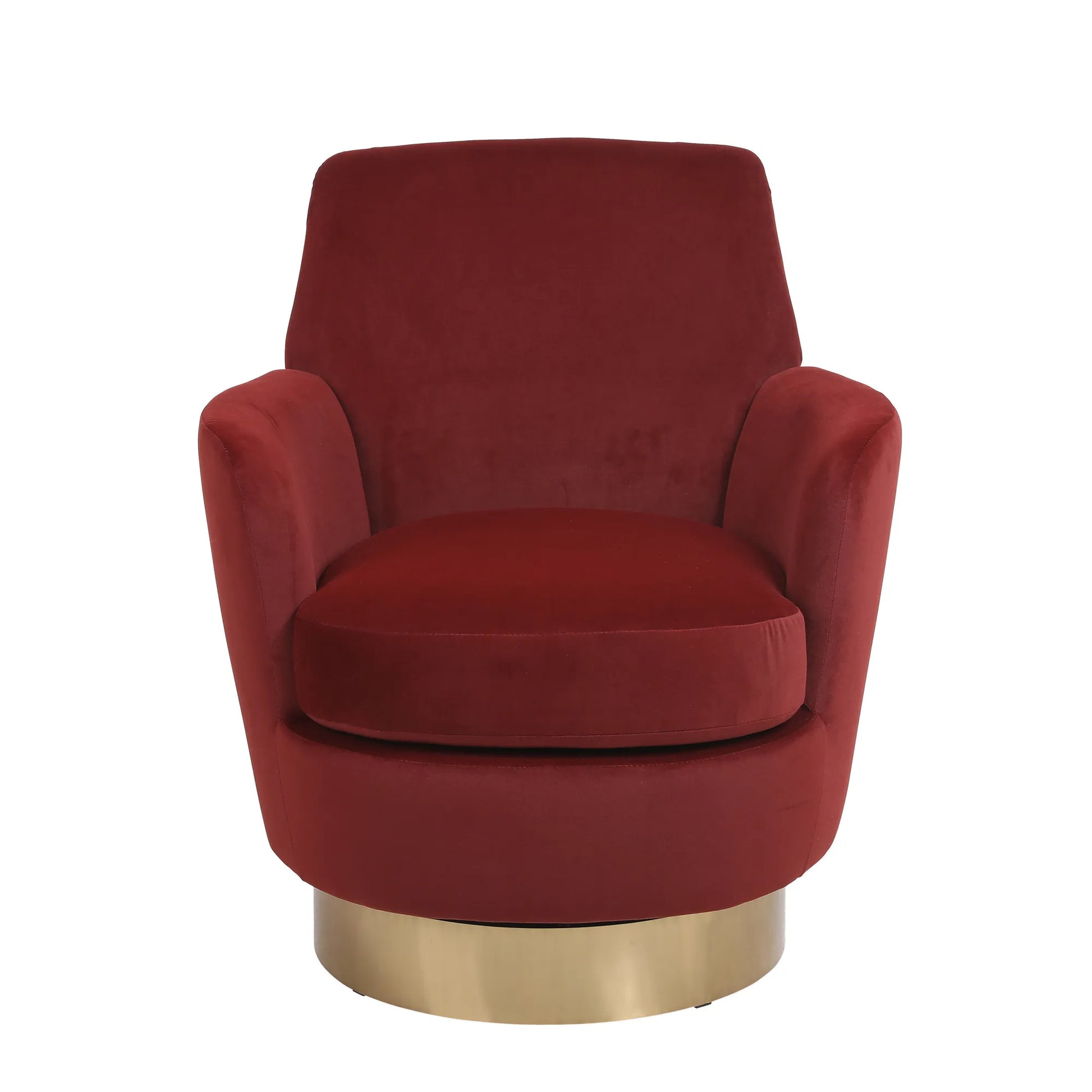 Teddy Swivel Barrel Chair, Accent Chairs with Gold Stainless Steel Base
