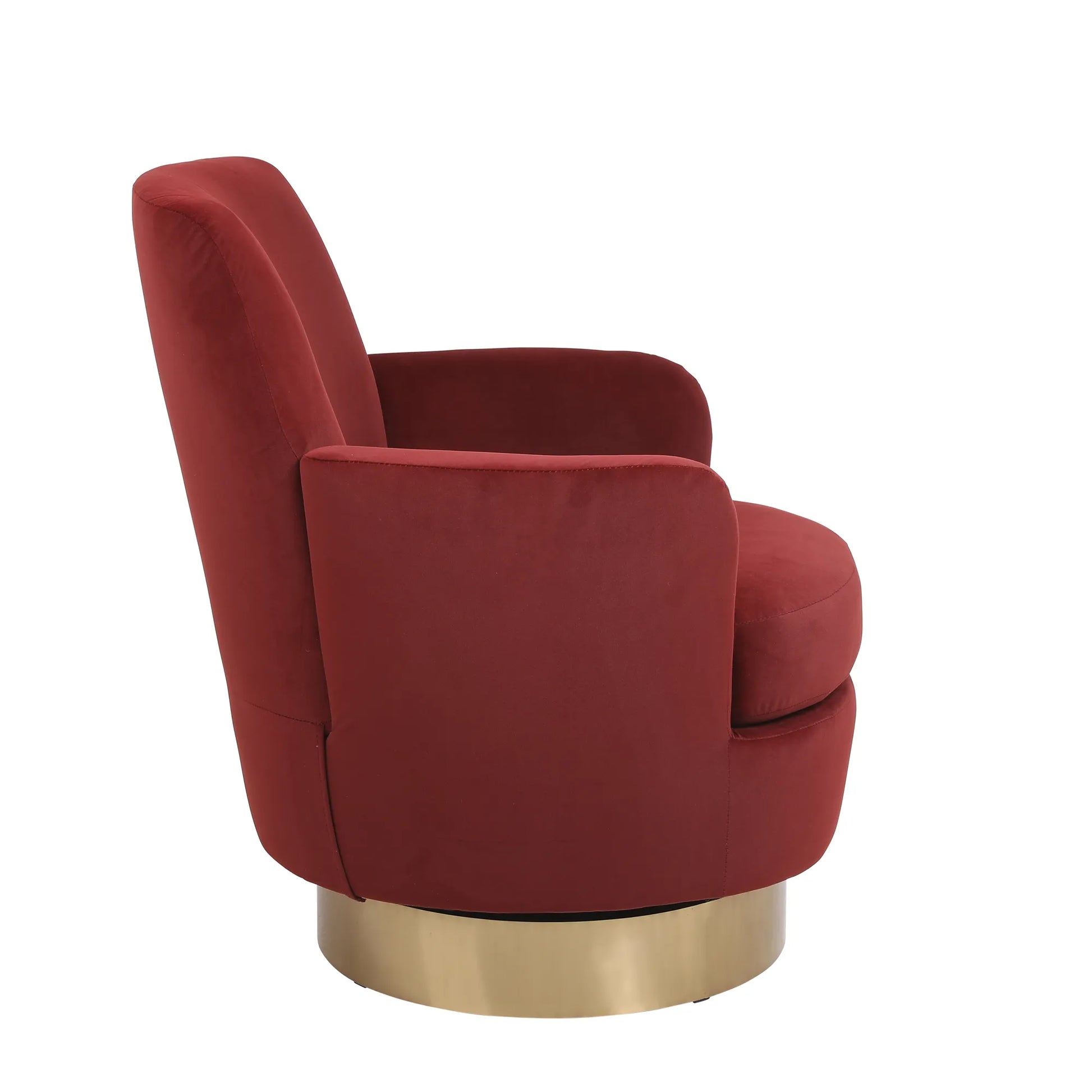 Teddy Swivel Barrel Chair, Accent Chairs with Gold Stainless Steel Base