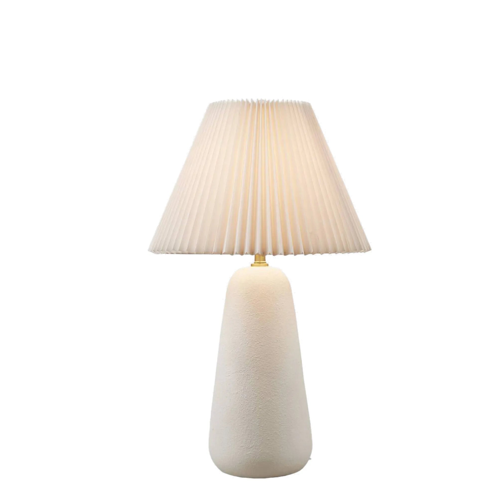 Textured Ceramic Table Lamp with Fluted Fabric Shade