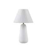 Textured Ceramic Table Lamp with Fluted Fabric Shade