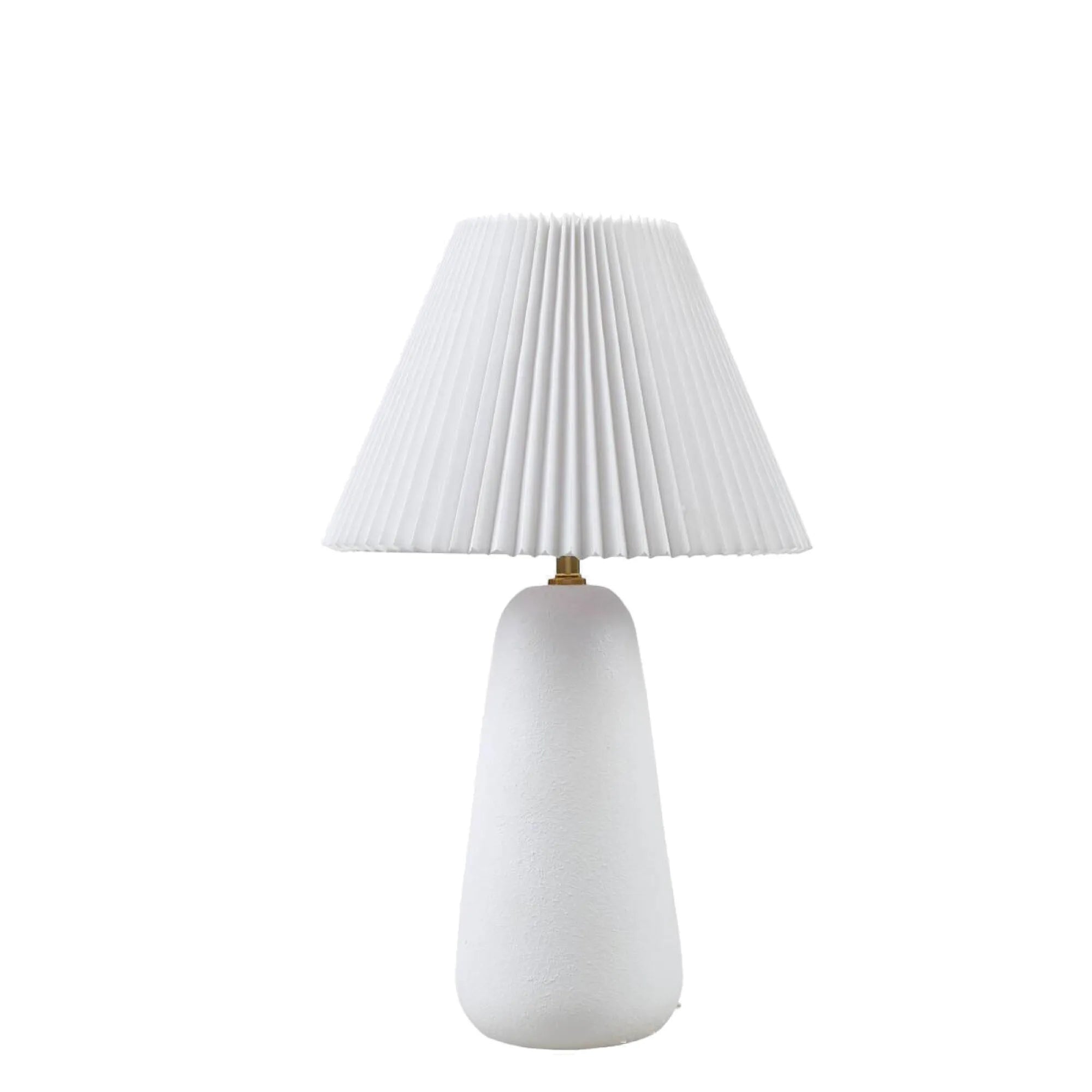 Textured Ceramic Table Lamp with Fluted Fabric Shade