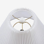 Textured Ceramic Table Lamp with Fluted Fabric Shade