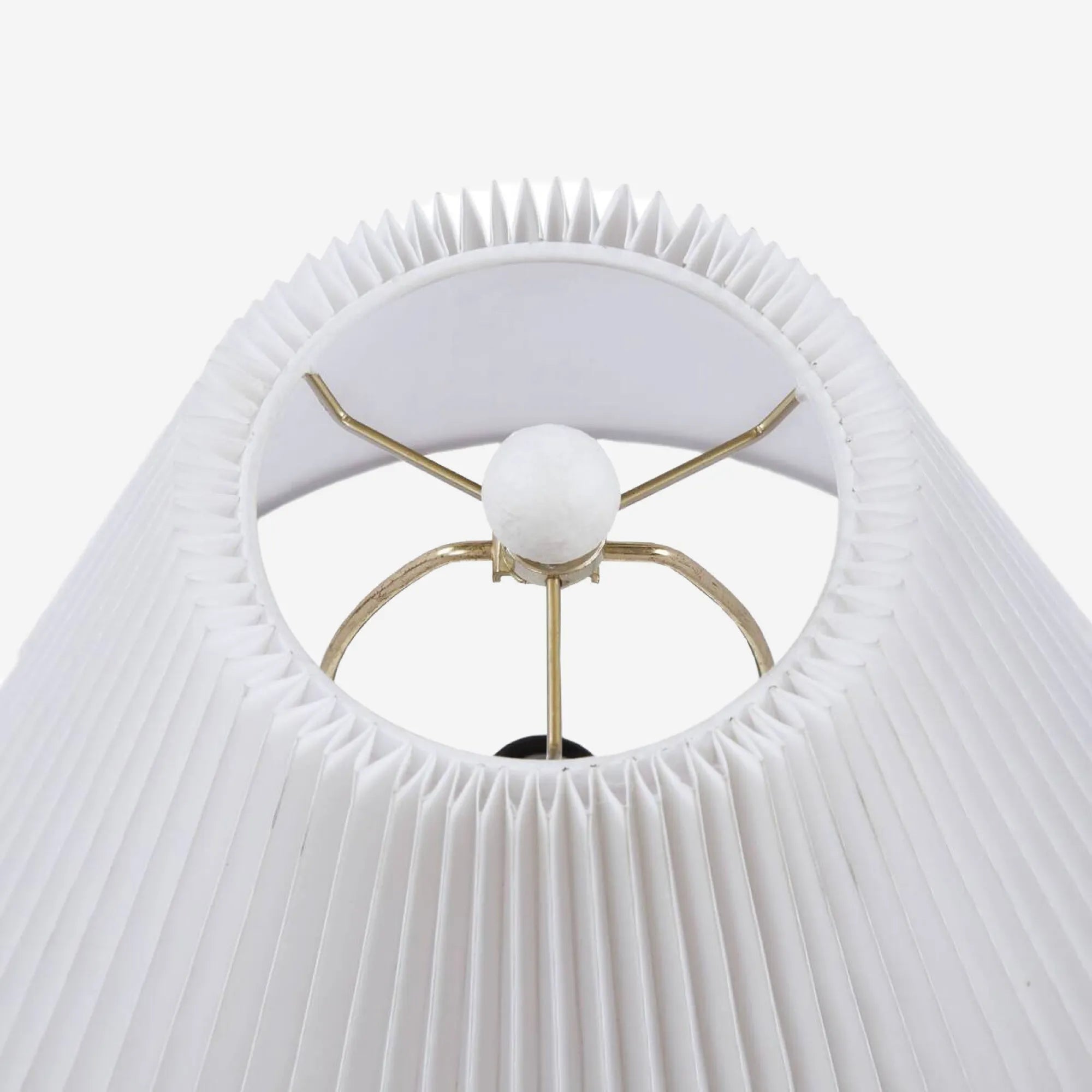 Textured Ceramic Table Lamp with Fluted Fabric Shade