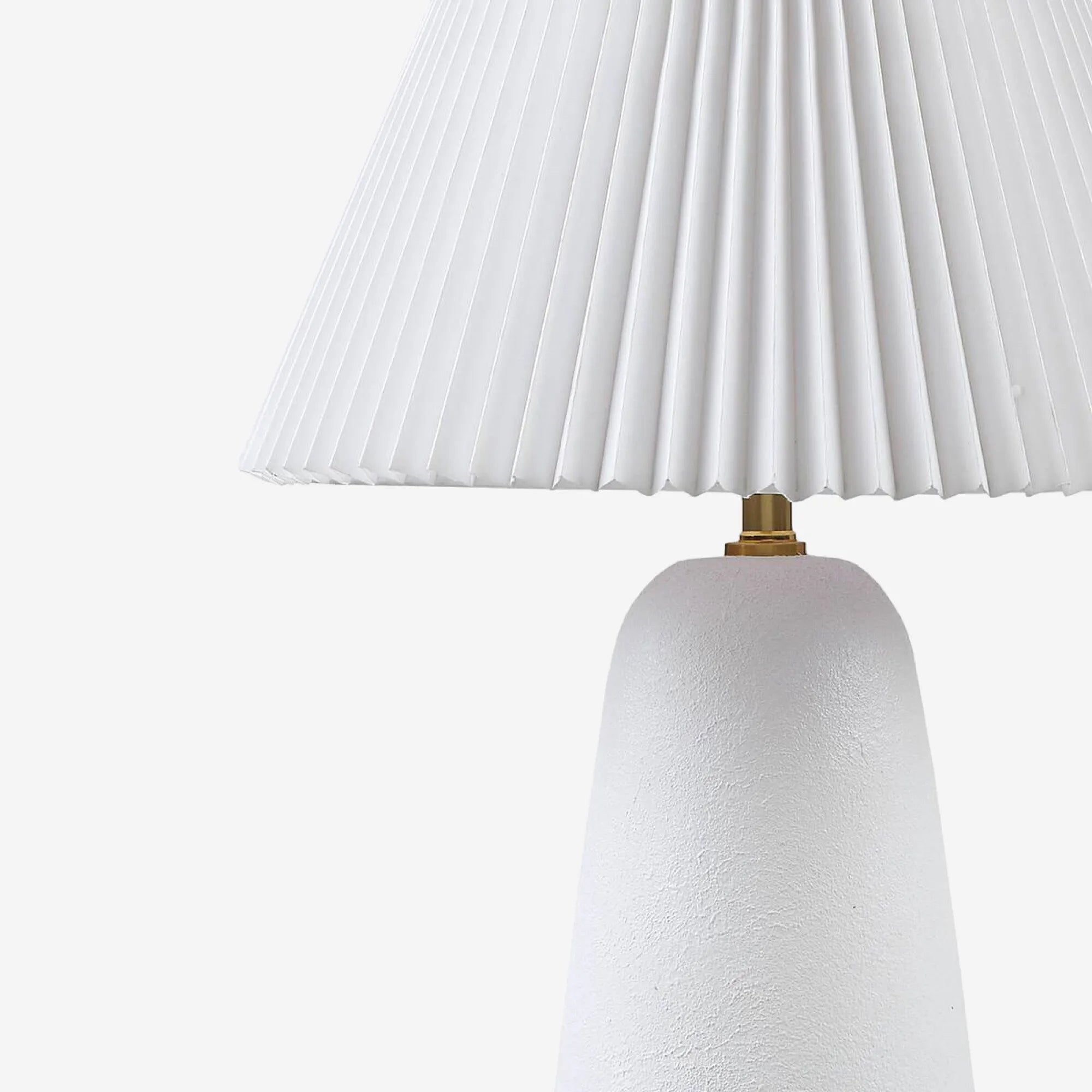 Textured Ceramic Table Lamp with Fluted Fabric Shade