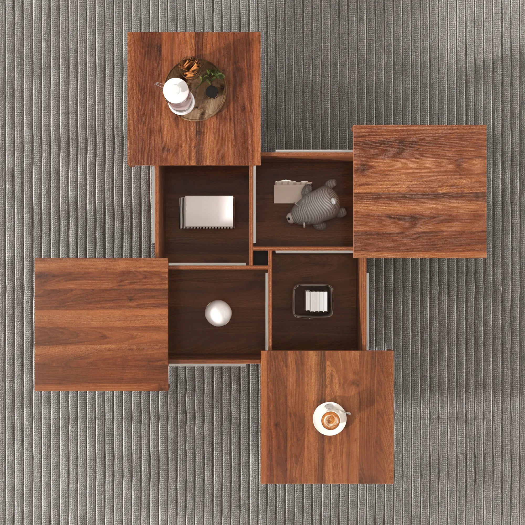 Transferable Modern Coffee Table with Sliding Top Storage