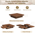 Transferable Modern Coffee Table with Sliding Top Storage
