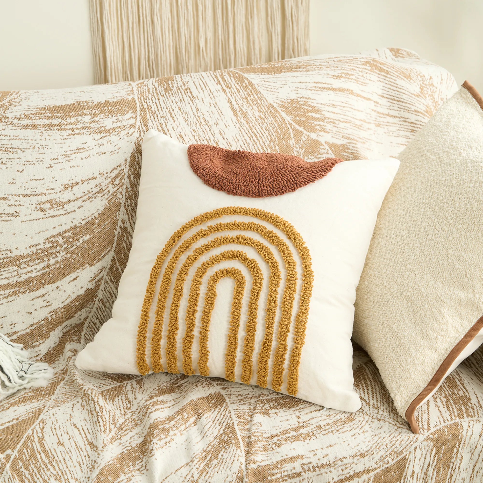 Tufted Arch Throw Pillow Cover