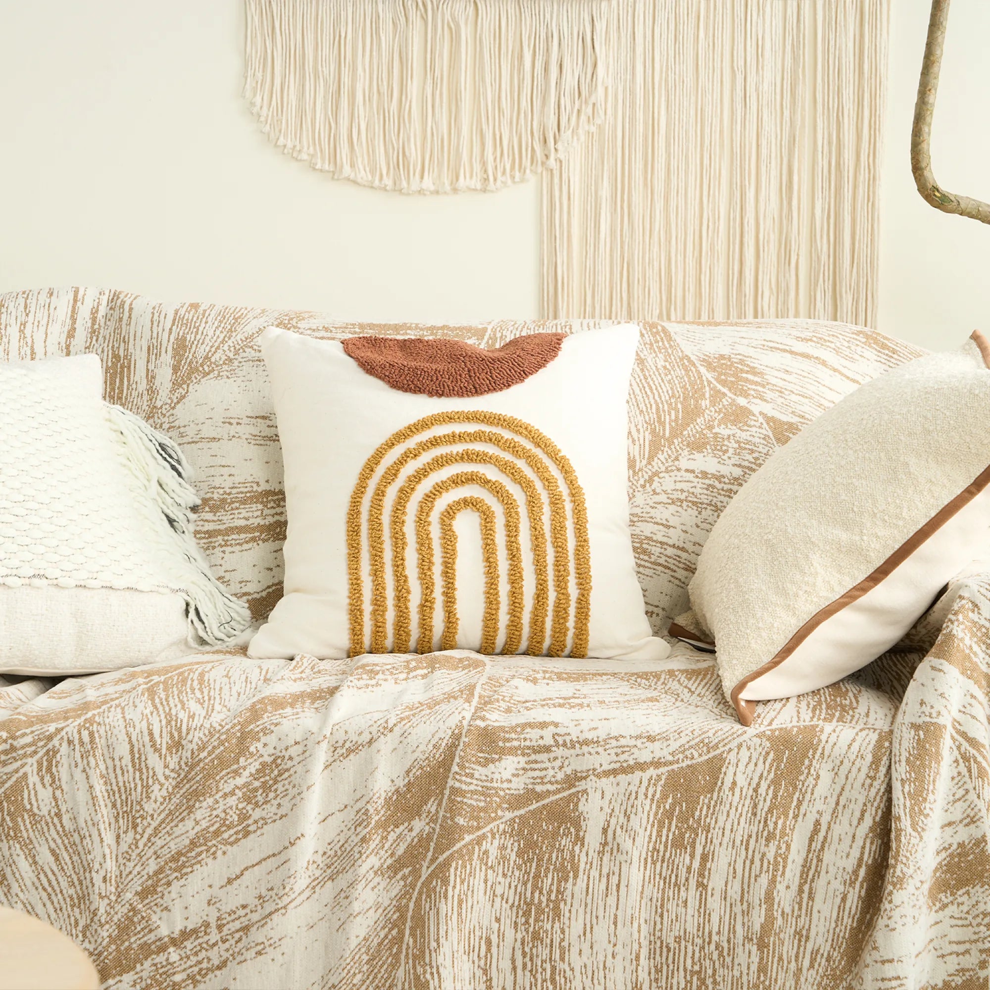 Tufted Arch Throw Pillow Cover