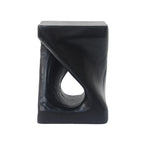 Twist Shape Faux Wood End Table with Natural Grain Texture