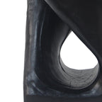 Twist Shape Faux Wood End Table with Natural Grain Texture