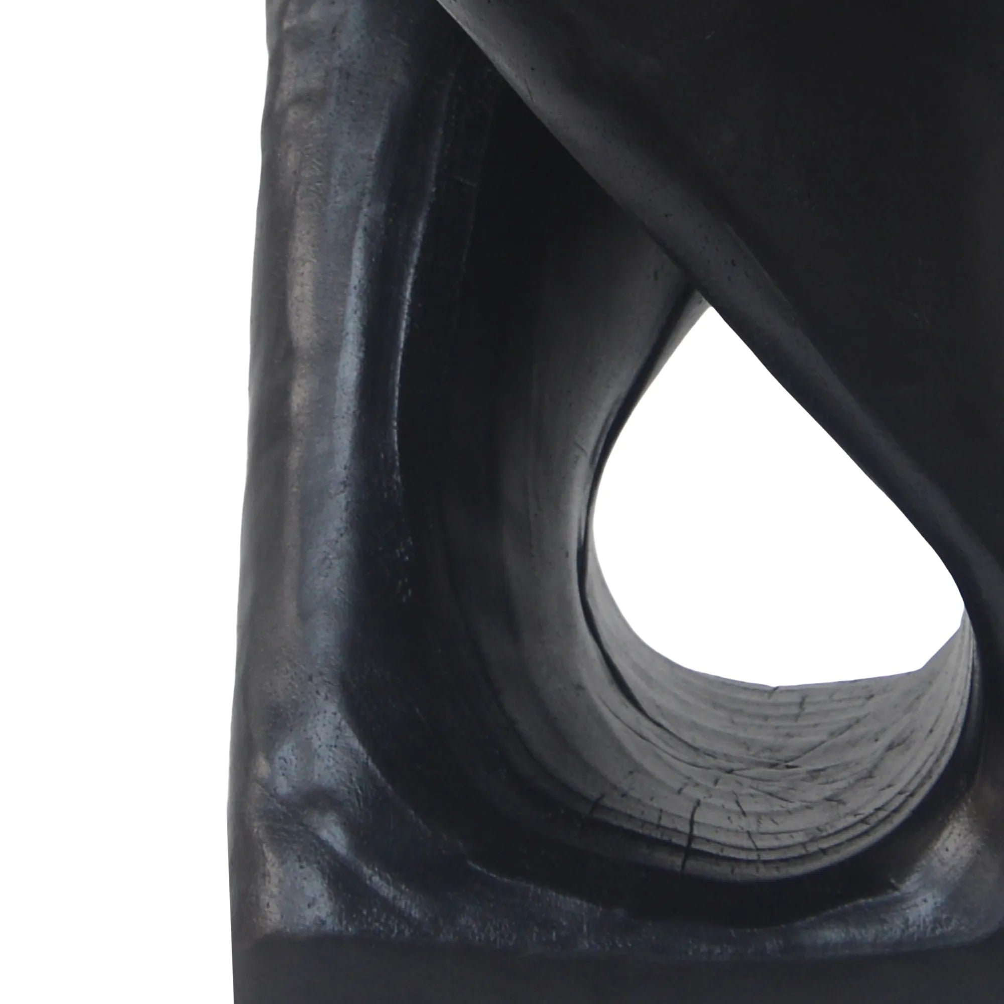 Twist Shape Faux Wood End Table with Natural Grain Texture