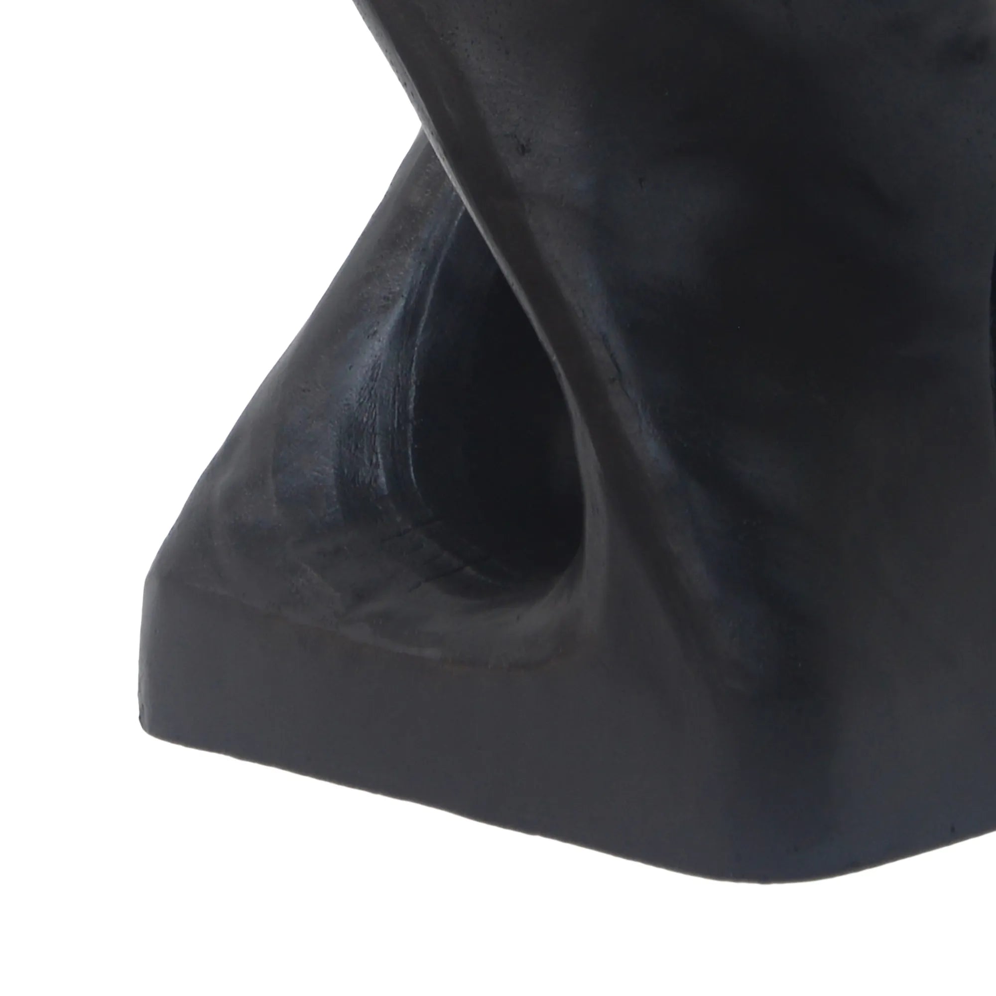 Twist Shape Faux Wood End Table with Natural Grain Texture