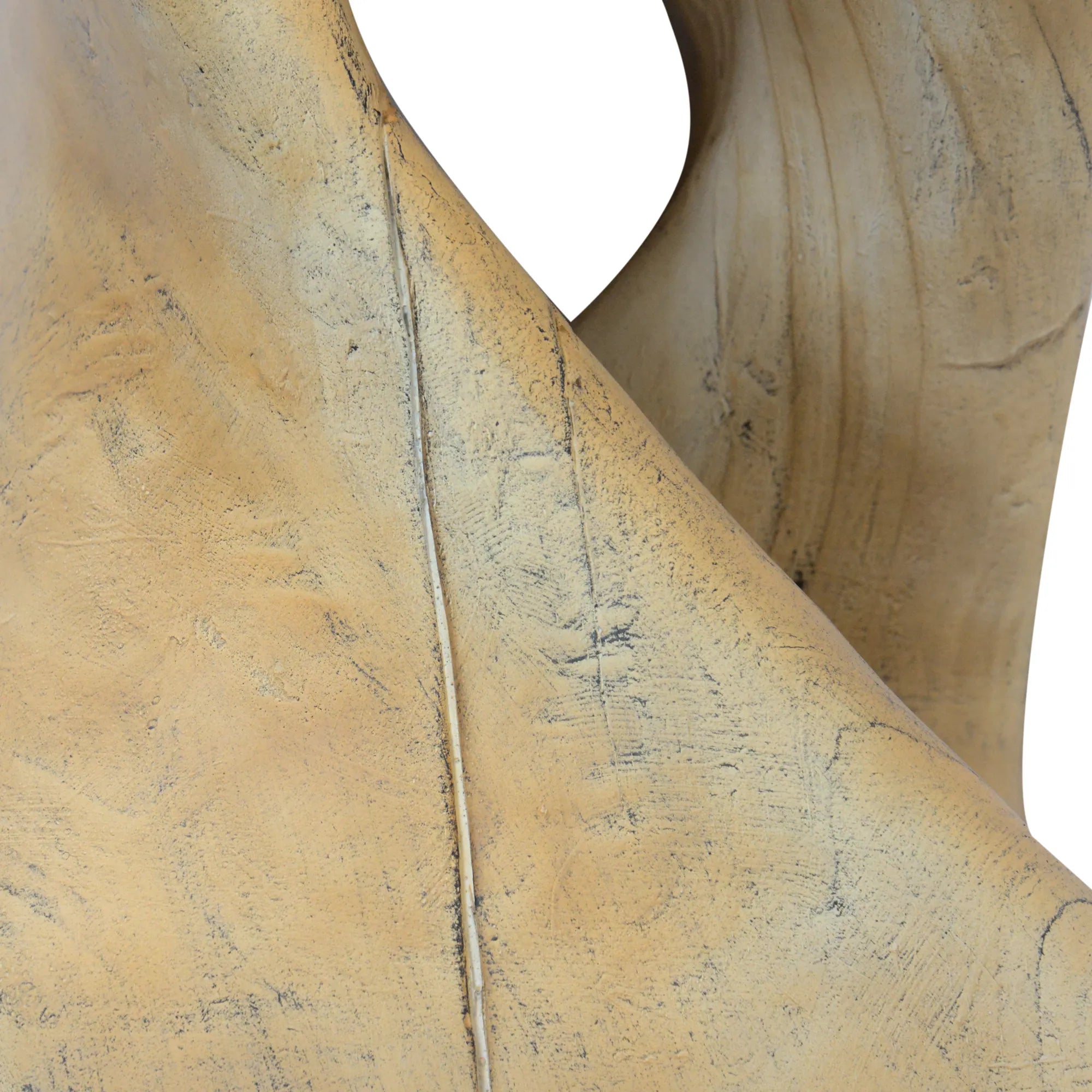 Twist Shape Faux Wood End Table with Natural Grain Texture