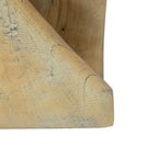 Twist Shape Faux Wood End Table with Natural Grain Texture