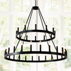 Two-Tier Wagon Wheel Farmhouse Chandelier