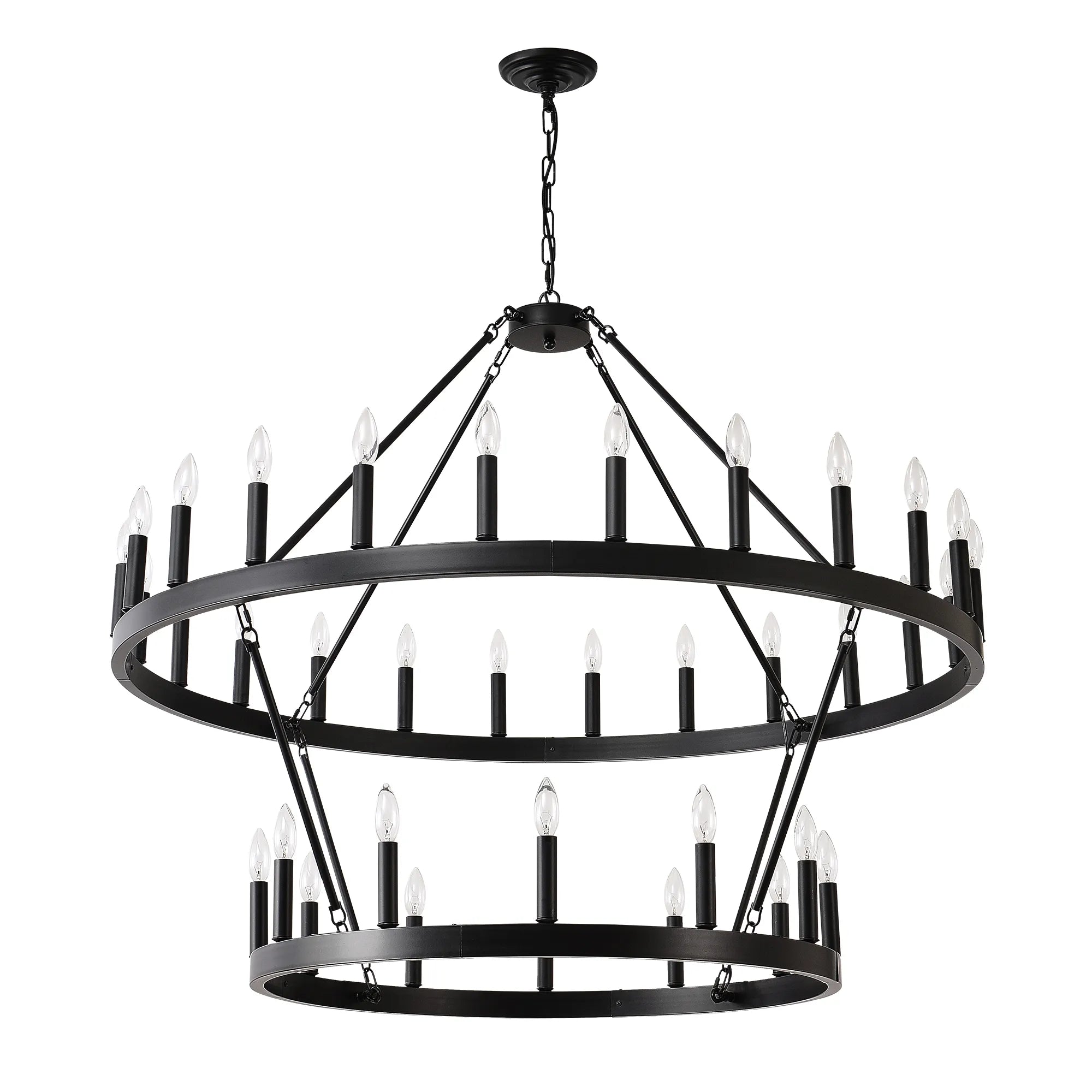 Two-Tier Wagon Wheel Farmhouse Chandelier