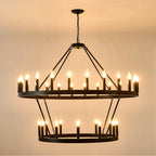 Two-Tier Wagon Wheel Farmhouse Chandelier