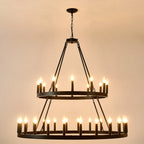 Two-Tier Wagon Wheel Farmhouse Chandelier