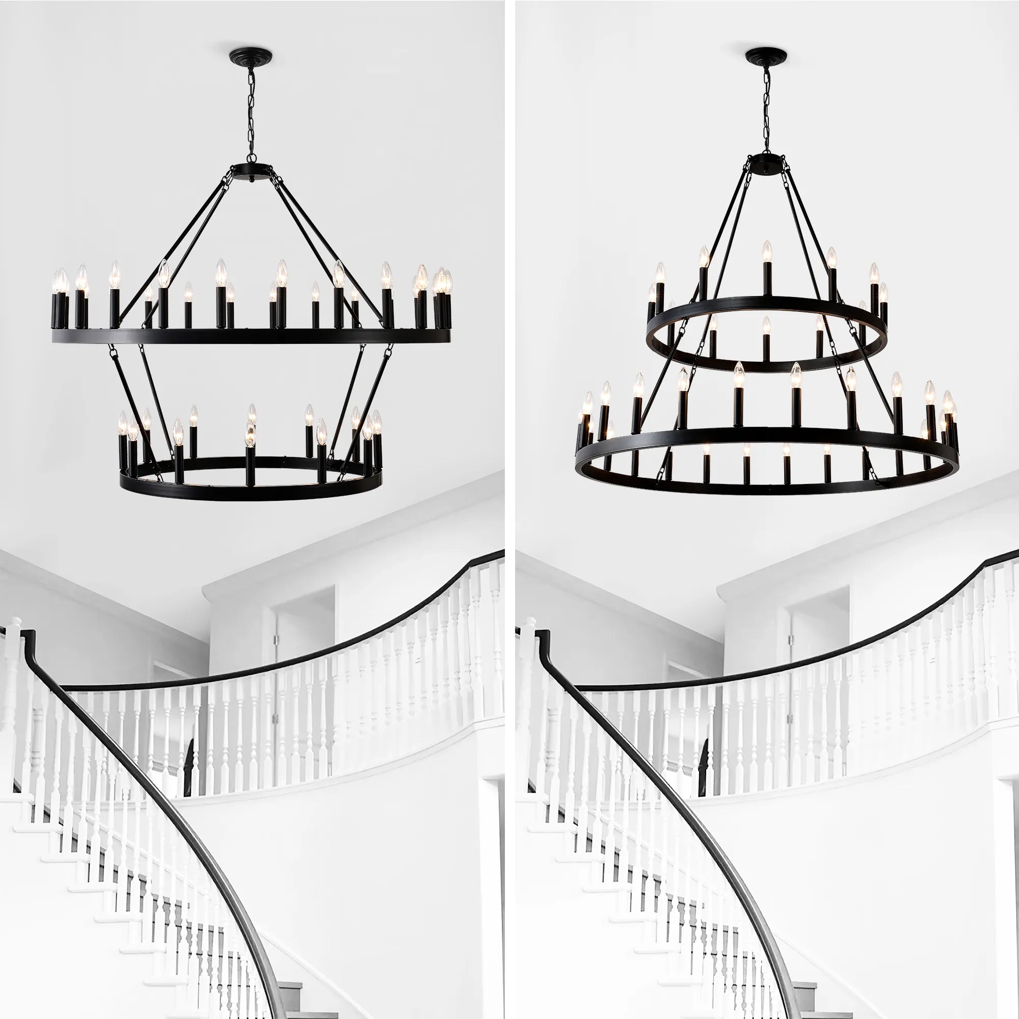 Two-Tier Wagon Wheel Farmhouse Chandelier