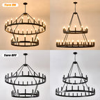 Two-Tier Wagon Wheel Farmhouse Chandelier