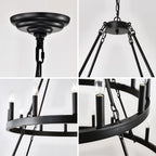 Two-Tier Wagon Wheel Farmhouse Chandelier