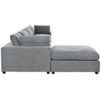 Ultra Comfort Oversize Modular Sofa with Removable Ottoman