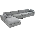 Ultra Comfort Oversize Modular Sofa with Removable Ottoman