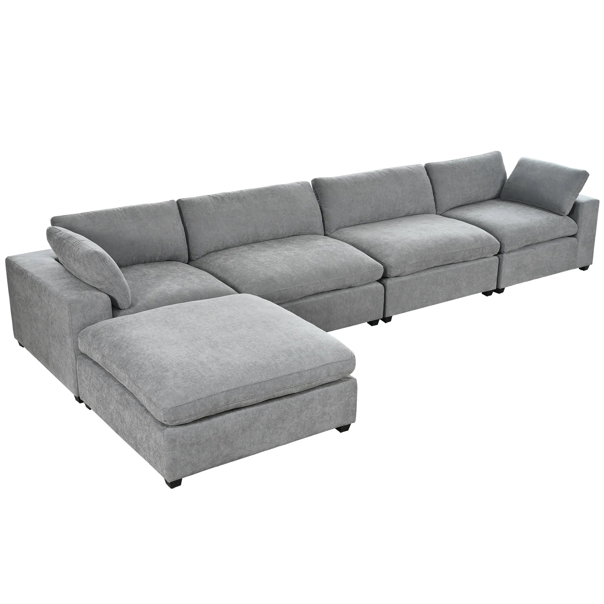 Ultra Comfort Oversize Modular Sofa with Removable Ottoman